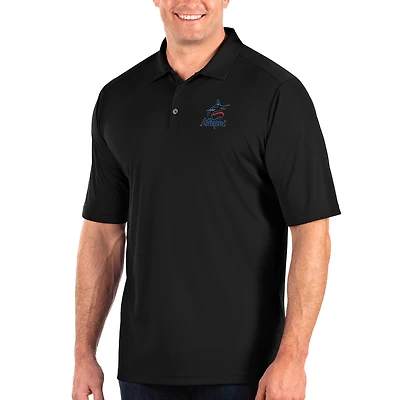 Men's Antigua Black Miami Marlins Big & Tall Tribute Polo