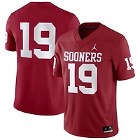 Men's Jordan Brand #19 Crimson Oklahoma Sooners Game Jersey