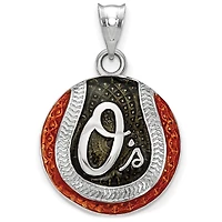 Women's Baltimore Orioles Sterling Silver Enameled Baseball Pendant