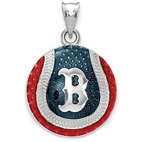 Women's Boston Red Sox Sterling Silver Enameled Baseball Pendant