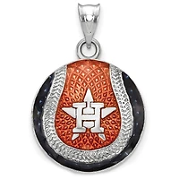 Women's Houston Astros Sterling Silver Enameled Baseball Pendant