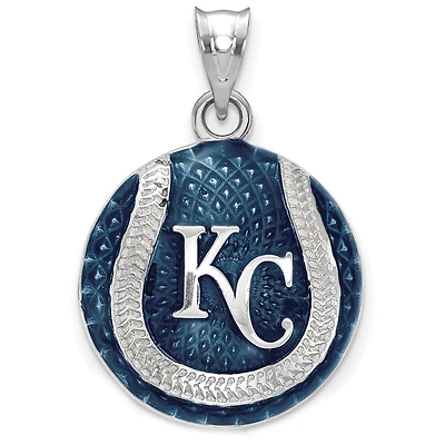Women's Kansas City Royals Sterling Silver Enameled Baseball Pendant