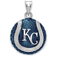 Women's Kansas City Royals Sterling Silver Enameled Baseball Pendant