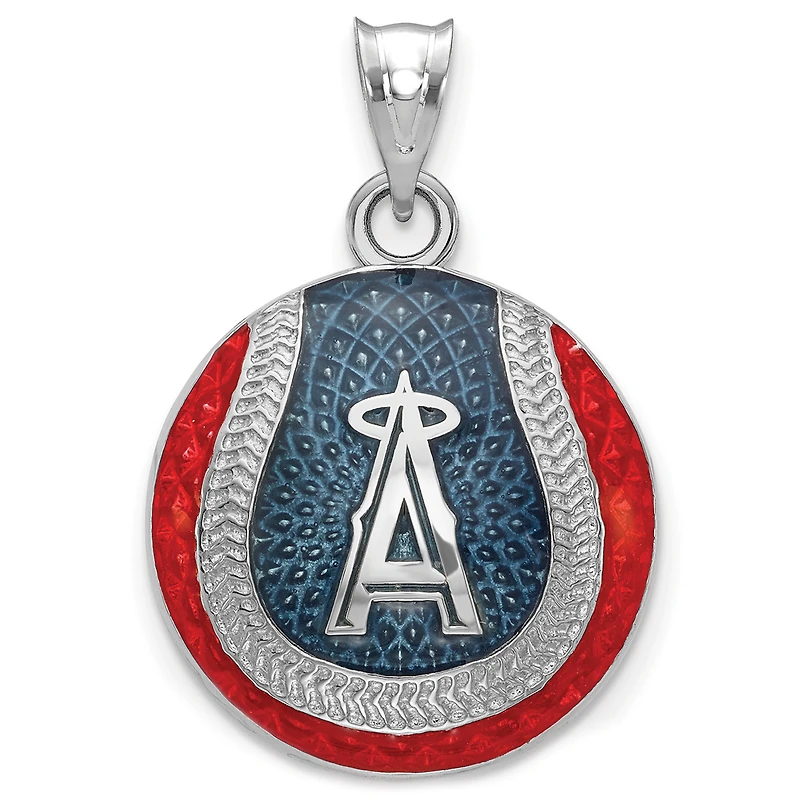 Women's Los Angeles Angels Sterling Silver Enameled Baseball Pendant