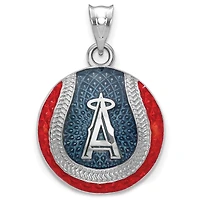 Women's Los Angeles Angels Sterling Silver Enameled Baseball Pendant
