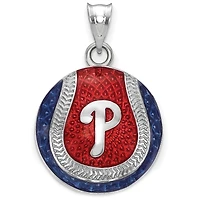 Women's Philadelphia Phillies Sterling Silver Enameled Baseball Pendant