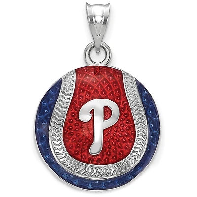 Women's Philadelphia Phillies Sterling Silver Enameled Baseball Pendant