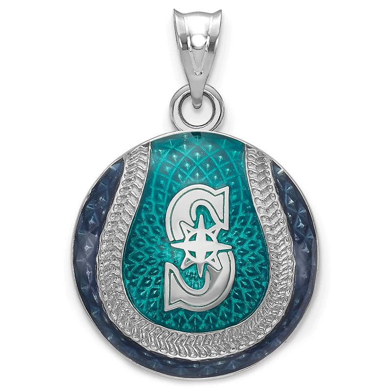 Women's Seattle Mariners Sterling Silver Enameled Baseball Pendant
