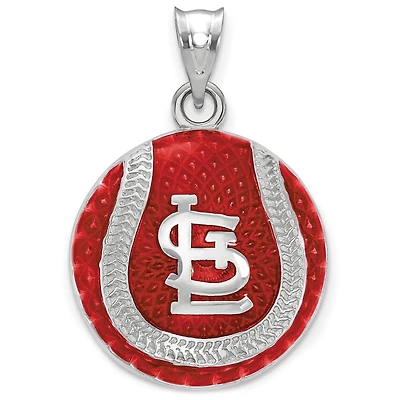 Women's St. Louis Cardinals Sterling Silver Enameled Baseball Pendant