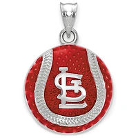 Women's St. Louis Cardinals Sterling Silver Enameled Baseball Pendant