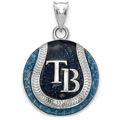 Women's Tampa Bay Rays Sterling Silver Enameled Baseball Pendant