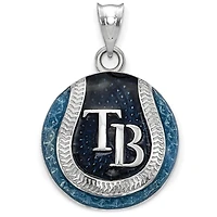 Women's Tampa Bay Rays Sterling Silver Enameled Baseball Pendant