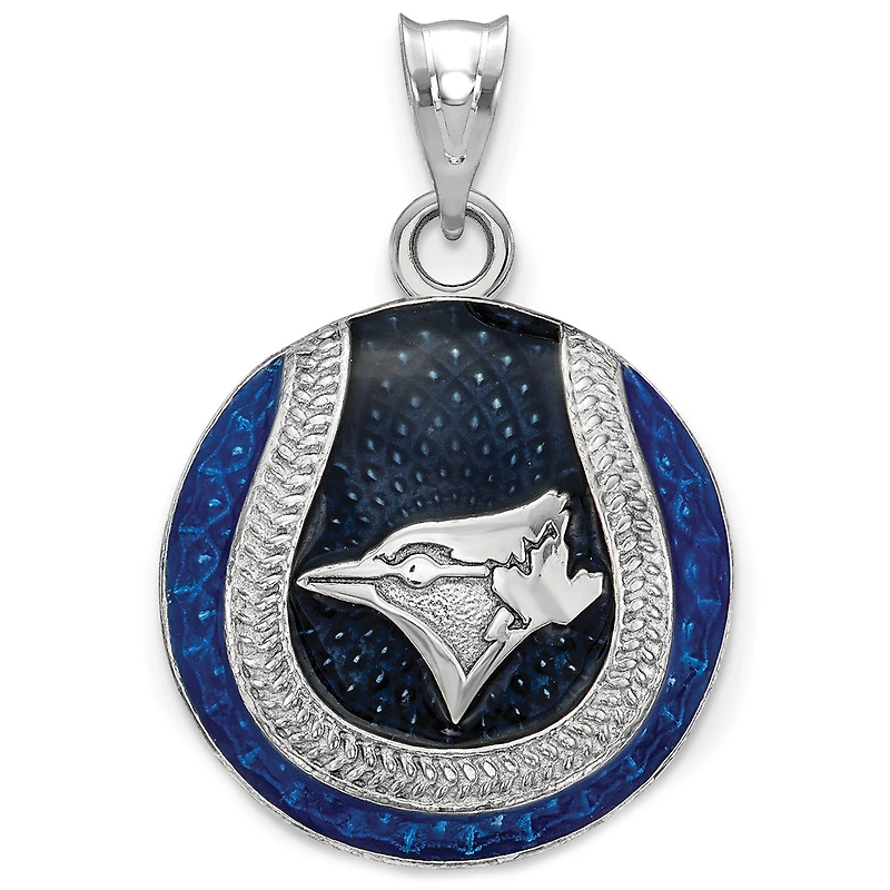 Women's Toronto Blue Jays Sterling Silver Enameled Baseball Pendant