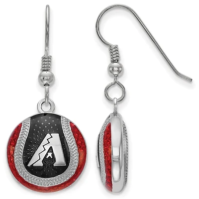 Women's Arizona Diamondbacks Sterling Silver Enameled Baseball Earrings