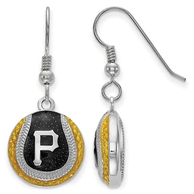 Women's Pittsburgh Pirates Sterling Silver Enameled Baseball Earrings