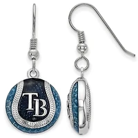 Women's Tampa Bay Rays Sterling Silver Enameled Baseball Earrings
