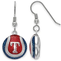 Women's Texas Rangers Sterling Silver Enameled Baseball Earrings