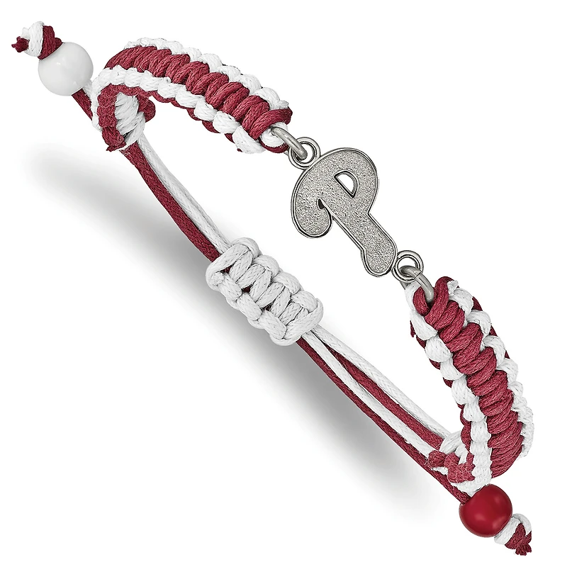 Women's Philadelphia Phillies Stainless Steel Adjustable Cord Bracelet