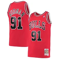 Men's Mitchell & Ness Dennis Rodman Red Chicago Bulls Hardwood Classics Swingman Jersey