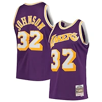 Men's Mitchell & Ness Magic Johnson Purple Los Angeles Lakers 1984/85 Hardwood Classics Swingman Jersey