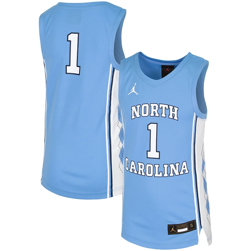 Youth Jordan #1 Carolina Blue North Carolina Tar Heels Replica Team Basketball Jersey