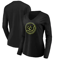 Women's Black William Byron Stealth Pop Revive Long Sleeve V-Neck T-Shirt
