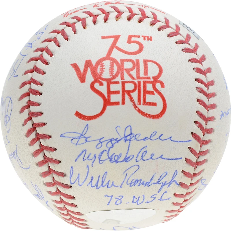 New York Yankees Team Signed 1978 World Series Logo Baseball with Multiple Inscriptions - 12 Signatures