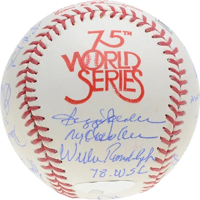 New York Yankees Team Signed 1978 World Series Logo Baseball with Multiple Inscriptions - 12 Signatures