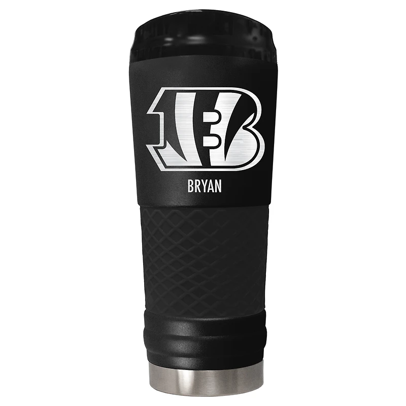 Black Cincinnati Bengals 24oz. Personalized Stealth Draft Tumbler