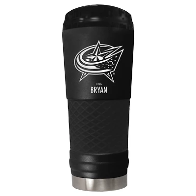 Black Columbus Blue Jackets 24oz. Personalized Stealth Draft Tumbler