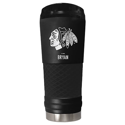 Black Chicago Blackhawks 24oz. Personalized Stealth Draft Tumbler