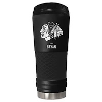Black Chicago Blackhawks 24oz. Personalized Stealth Draft Tumbler