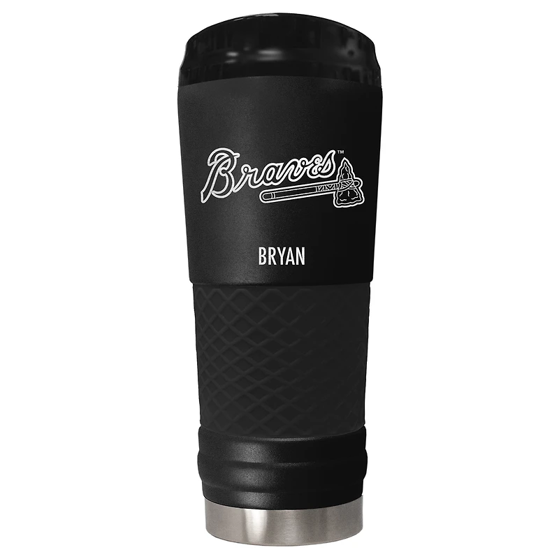 Black Atlanta Braves 24oz. Personalized Stealth Draft Tumbler