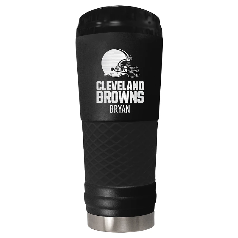 Black Cleveland Browns 24oz. Personalized Stealth Draft Tumbler