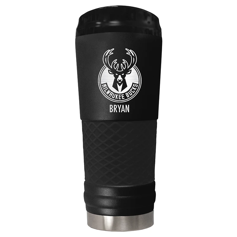 Black Milwaukee Bucks 24oz. Personalized Stealth Draft Tumbler