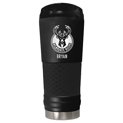 Black Milwaukee Bucks 24oz. Personalized Stealth Draft Tumbler