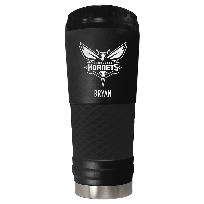 Black Charlotte Hornets 24oz. Personalized Stealth Draft Tumbler