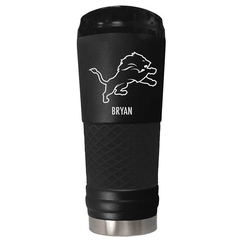 Black Detroit Lions 24oz. Personalized Stealth Draft Tumbler