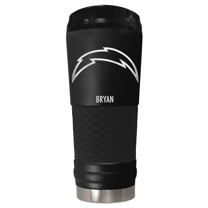 Black Los Angeles Chargers 24oz. Personalized Stealth Draft Tumbler