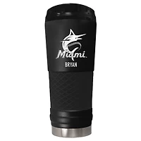 Black Miami Marlins 24oz. Personalized Stealth Draft Tumbler