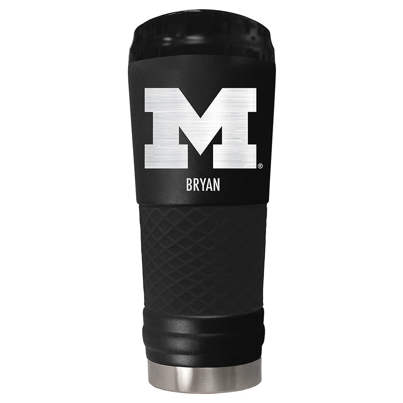 Black Michigan Wolverines 24oz. Personalized Stealth Draft Tumbler