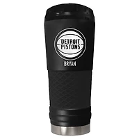 Black Detroit Pistons 24oz. Personalized Stealth Draft Tumbler
