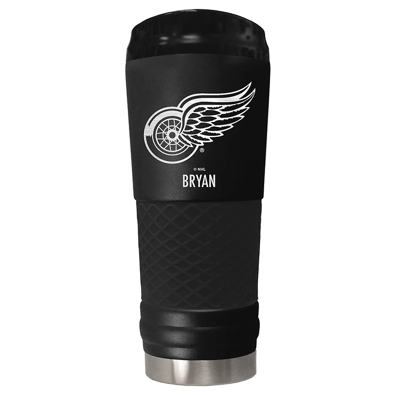Black Detroit Red Wings 24oz. Personalized Stealth Draft Tumbler