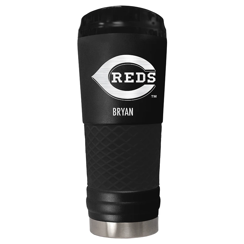 Black Cincinnati Reds 24oz. Personalized Stealth Draft Tumbler