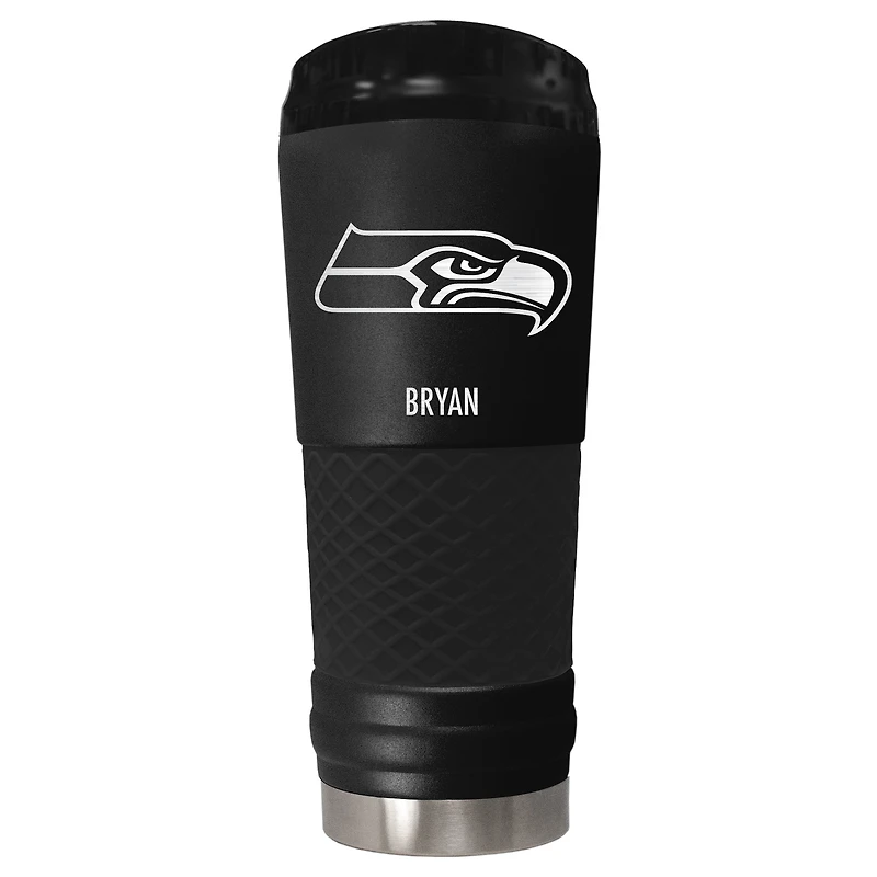 Black Seattle Seahawks 24oz. Personalized Stealth Draft Tumbler