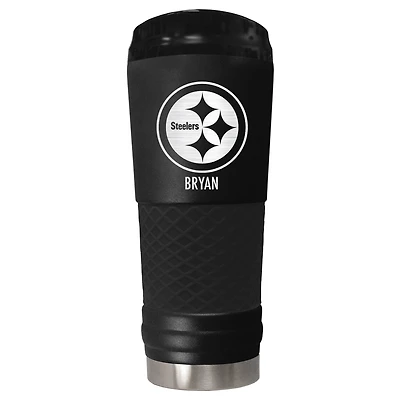 Black Pittsburgh Steelers 24oz. Personalized Stealth Draft Tumbler