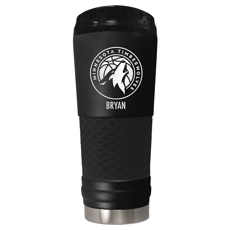 Black Minnesota Timberwolves 24oz. Personalized Stealth Draft Tumbler