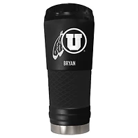 Black Utah Utes 24oz. Personalized Stealth Draft Tumbler