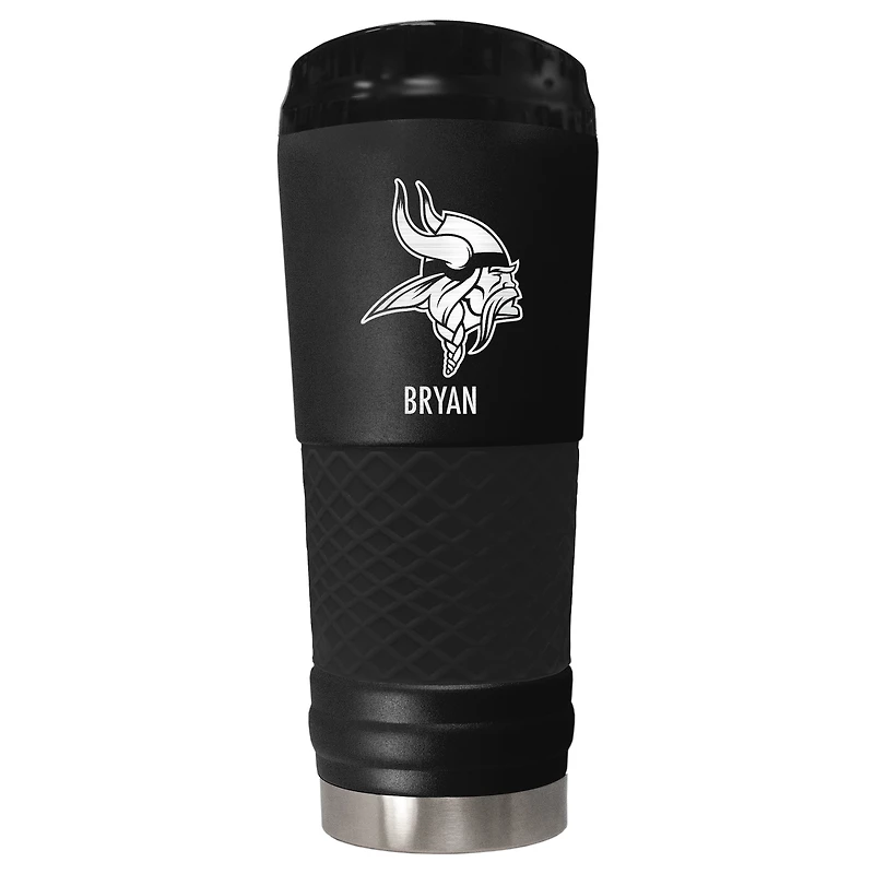 Black Minnesota Vikings 24oz. Personalized Stealth Draft Tumbler