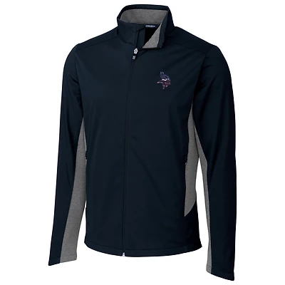 Men's Cutter & Buck Navy Minnesota Vikings Americana Navigate Softshell Full-Zip Jacket